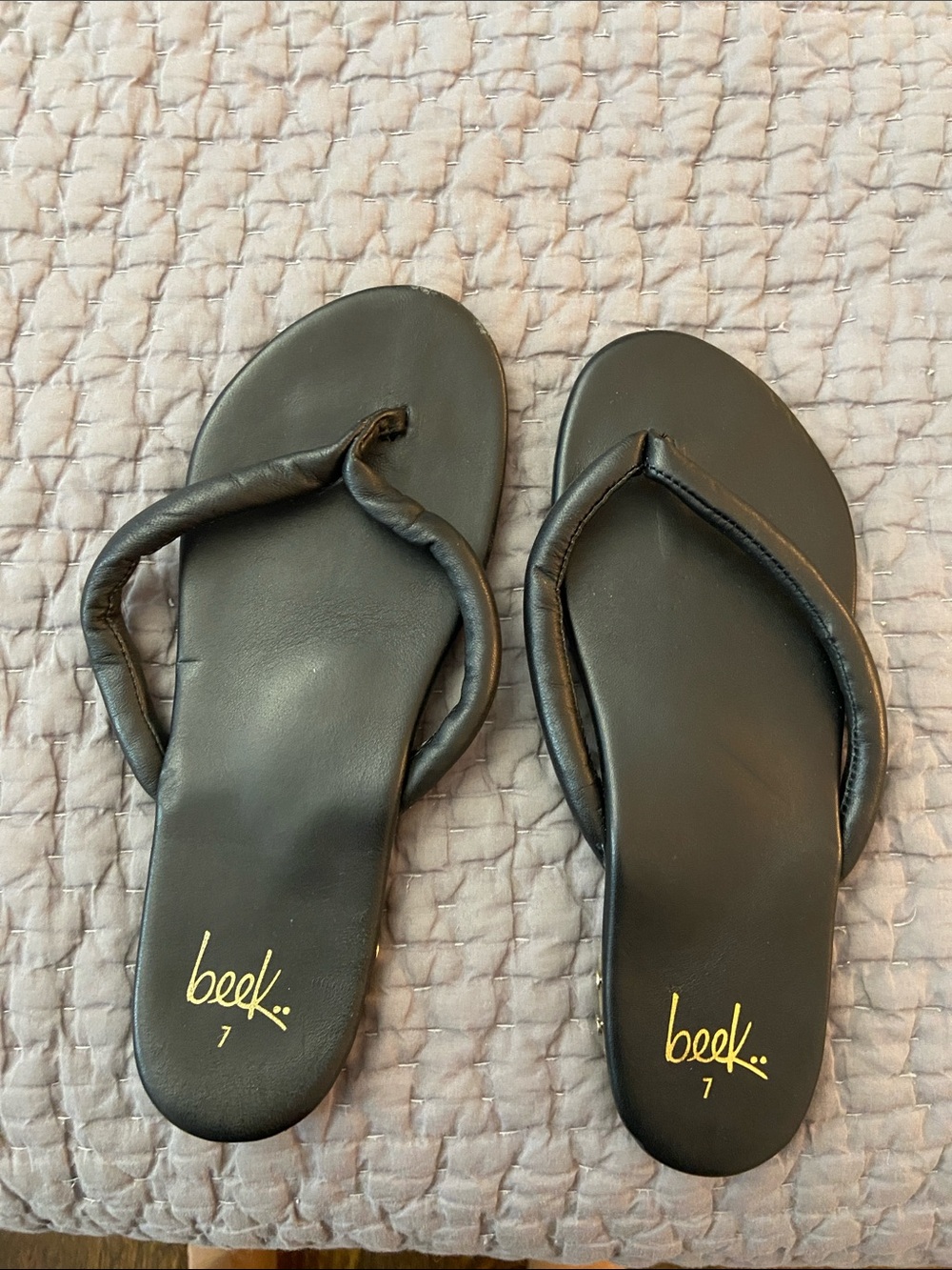 beek Black Padded Thong Sandals